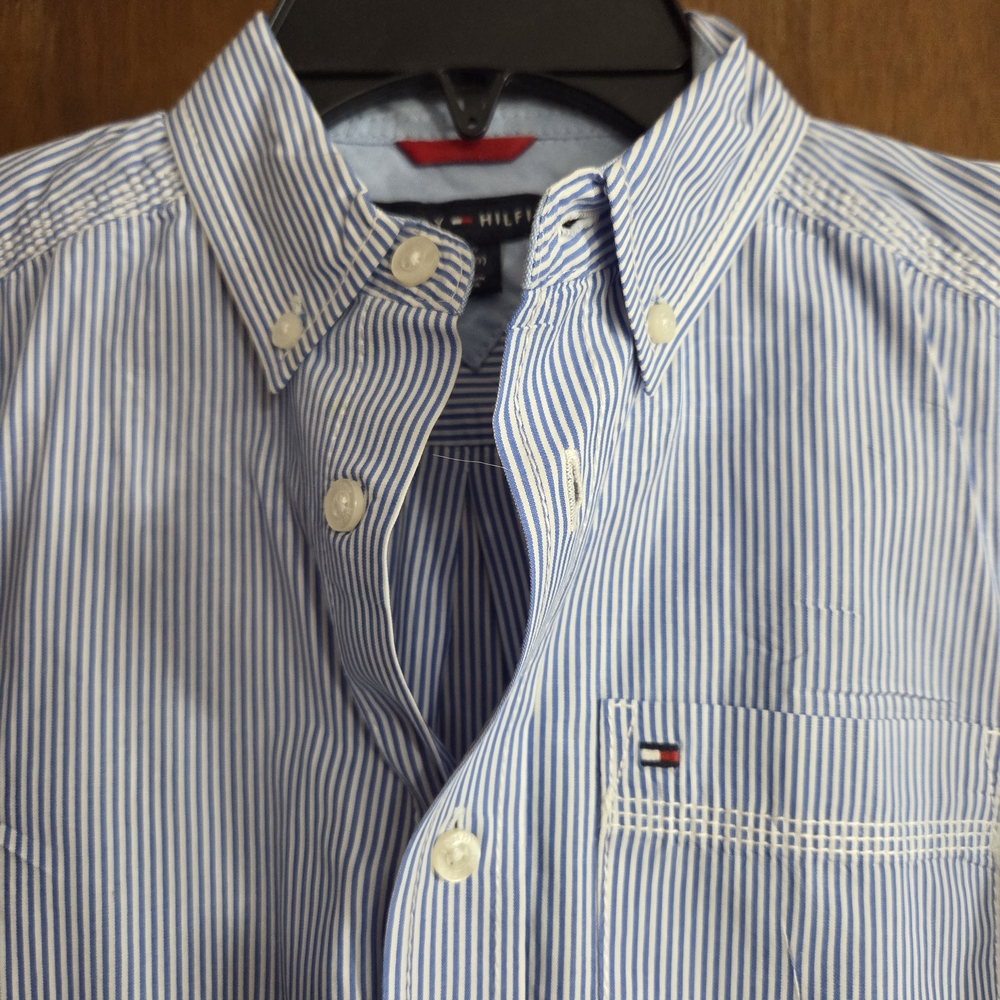 Tommy Hilfiger Boys Blue Striped Shirt